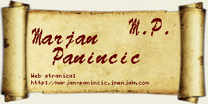 Marjan Paninčić vizit kartica